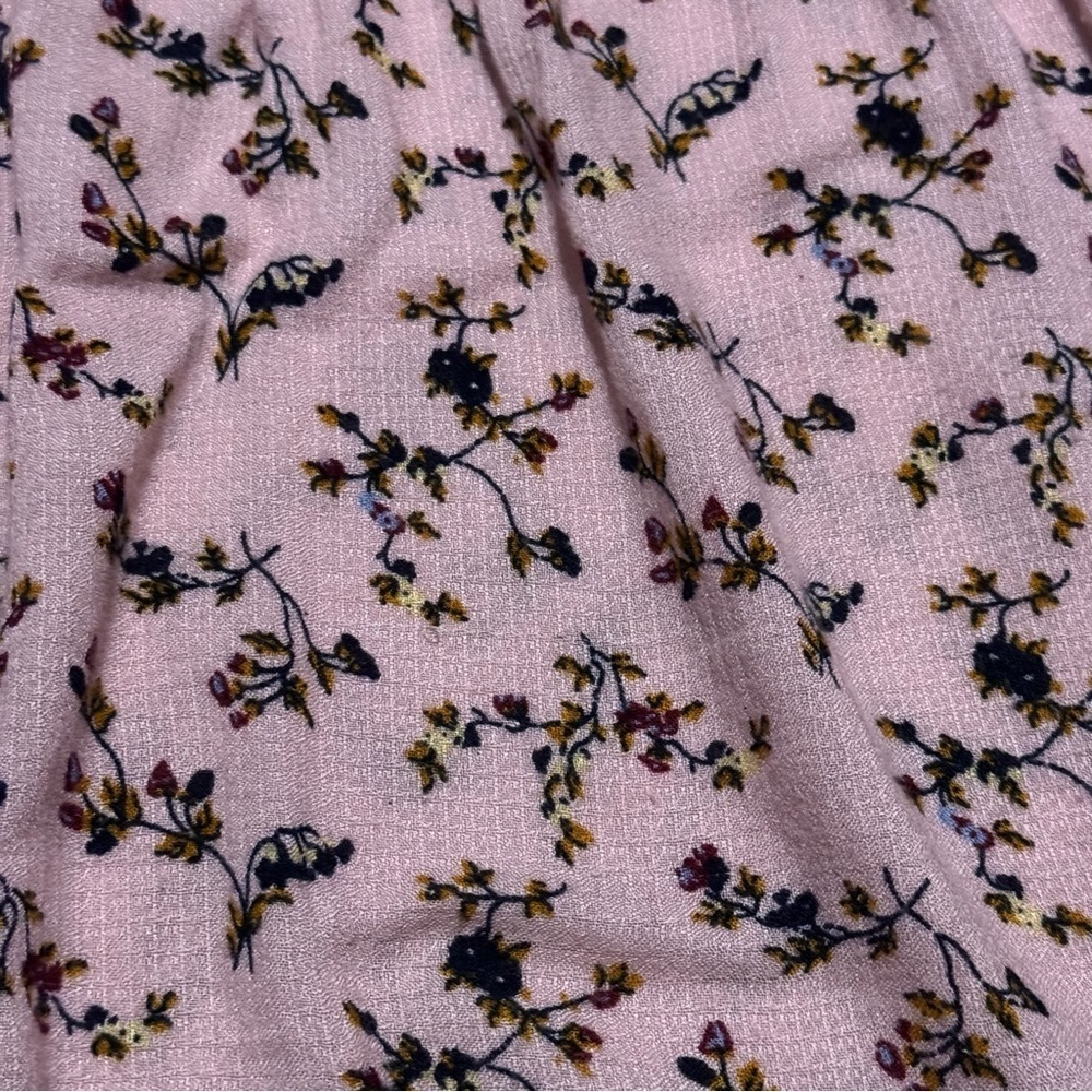 Lucky Brand Pink and Black Floral V-Neck Top with Flowing Sleeves Size S - Picture 6 of 12